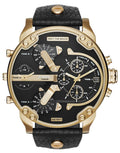 Diesel DZ7371 Mr. Daddy Chronograph Men's Watch - Black Dial & Black Leather Strap