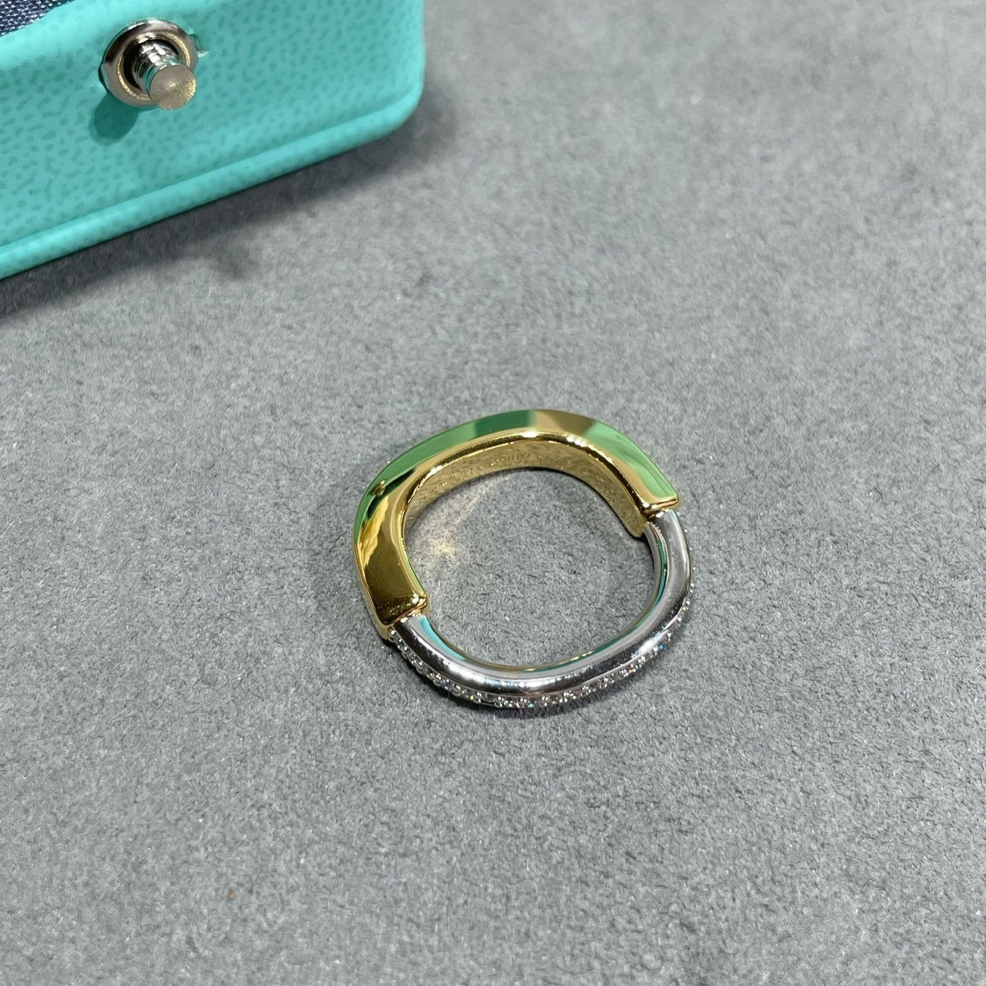 Tiffany Lock Cubic Zirconia Ring