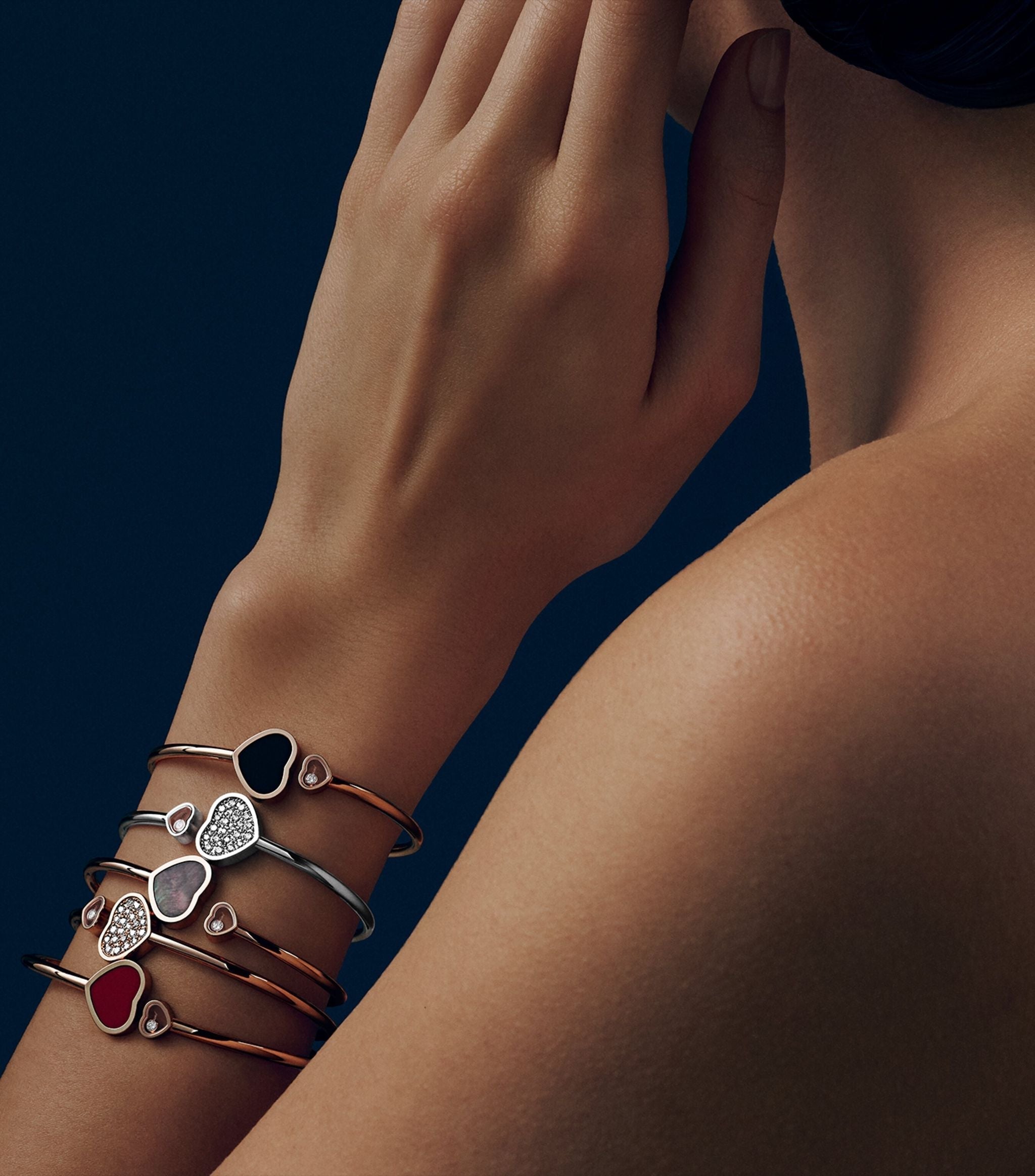 Chopard Happy Heart Pink Gold Bracelet Cubic Zirconia