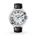 Ballon Bleu de Cartier 42 Watch - 42mm, Steel, Alligator Leather, Silver Dial
