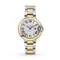 Ballon Bleu de Cartier 33 Watch - 33mm, Two - Tone Steel & 18K Yellow Gold, Silver Dial