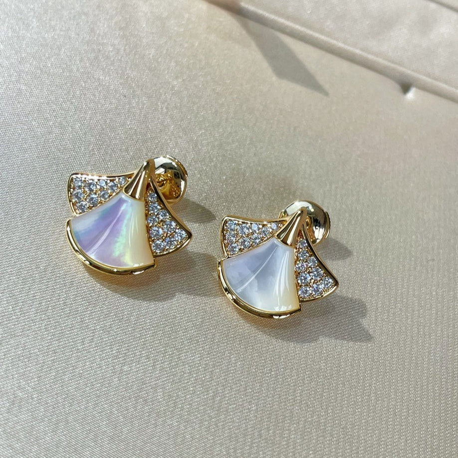 Bvlgari Dream Stud Earrings Cubic Zirconia - Gold