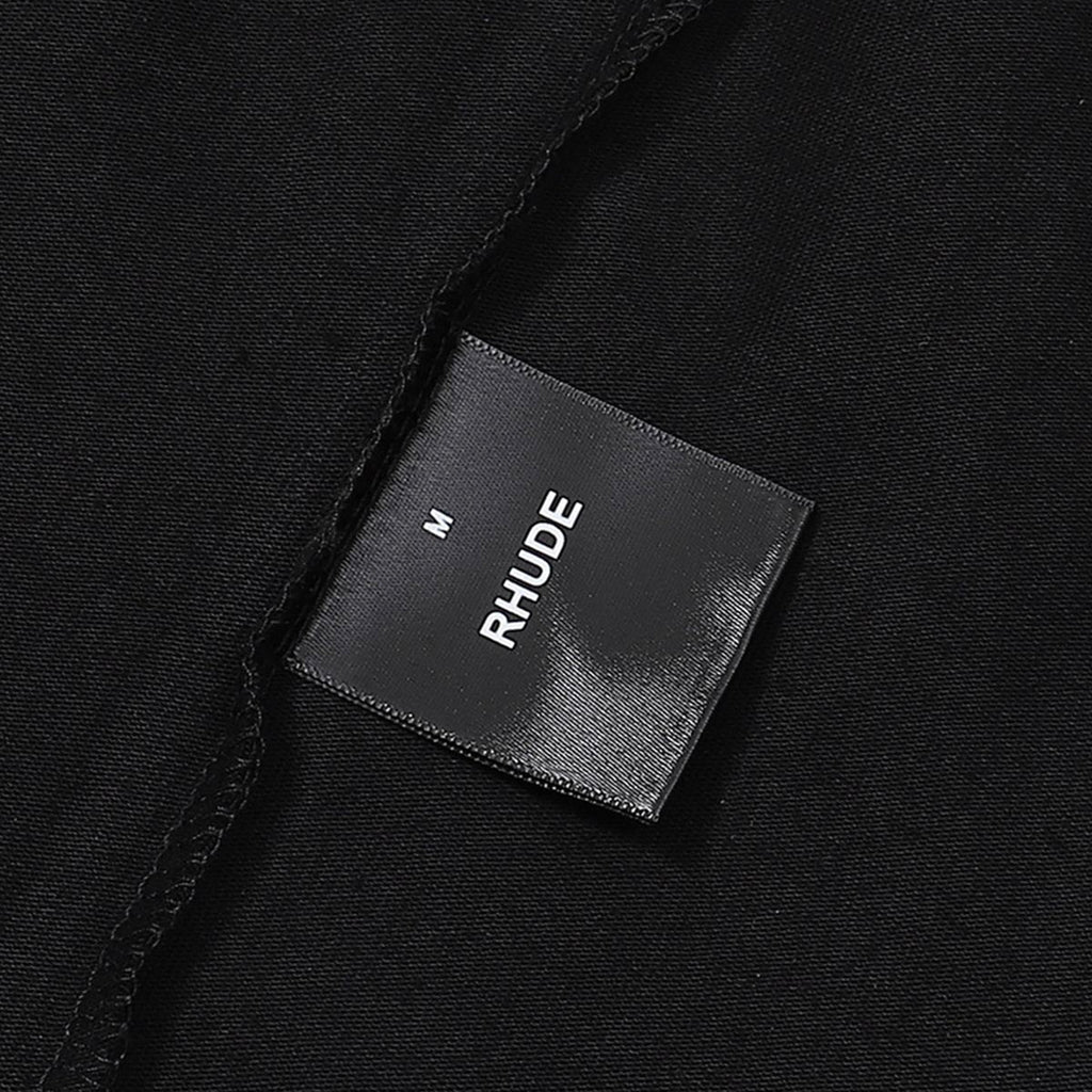 Rhude T-shirts Gothic Letter Badge Printing Cotton Casual Crew Neck Short Sleeve Men and Women