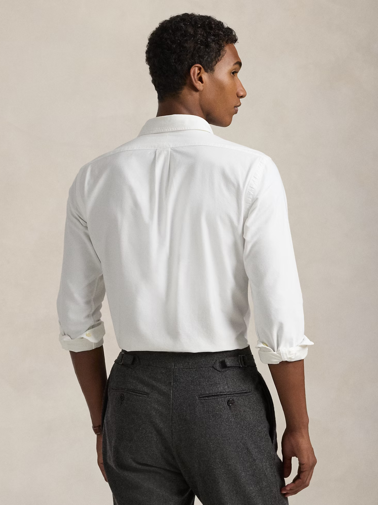 RALPH LAUREN Slim Fit Garment-Dyed Oxford Shirt White