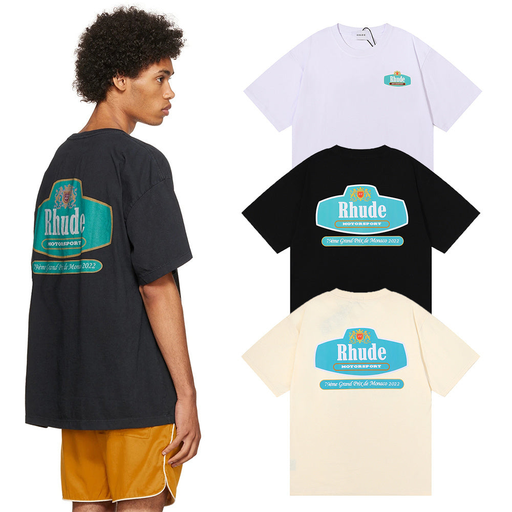 Rhude T-shirts Cotton Short Sleeves Men and Women