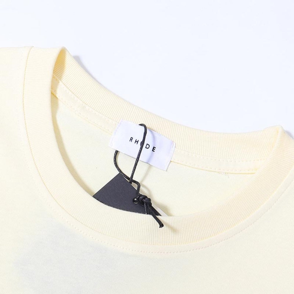Rhude T-shirts gradual change color pattern print cotton short sleeves men and women