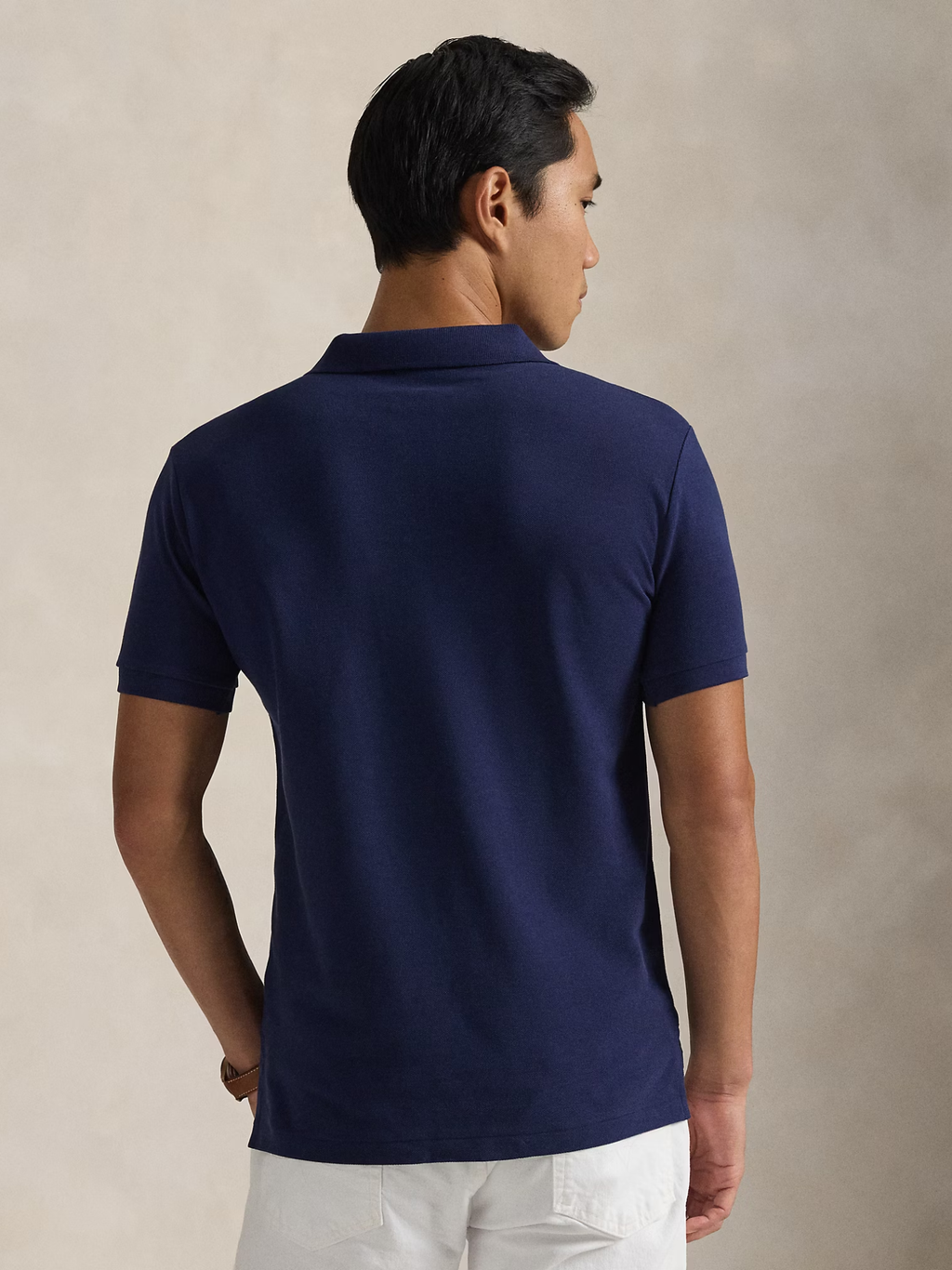 RALPH LAUREN Slim Fit Mesh Polo Shirt Newport Navy