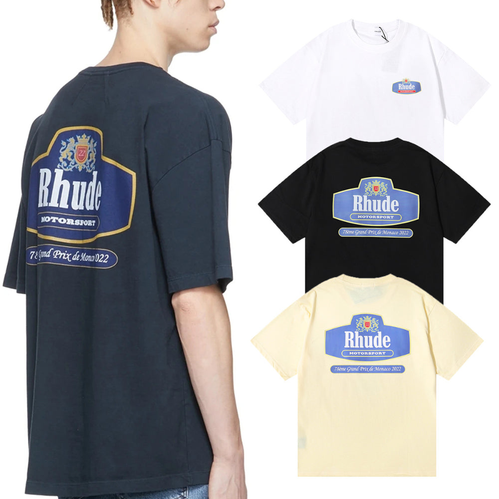 Rhude T-shirt Micro Logo Letter Badge Printed Short Sleeve T-shirt
