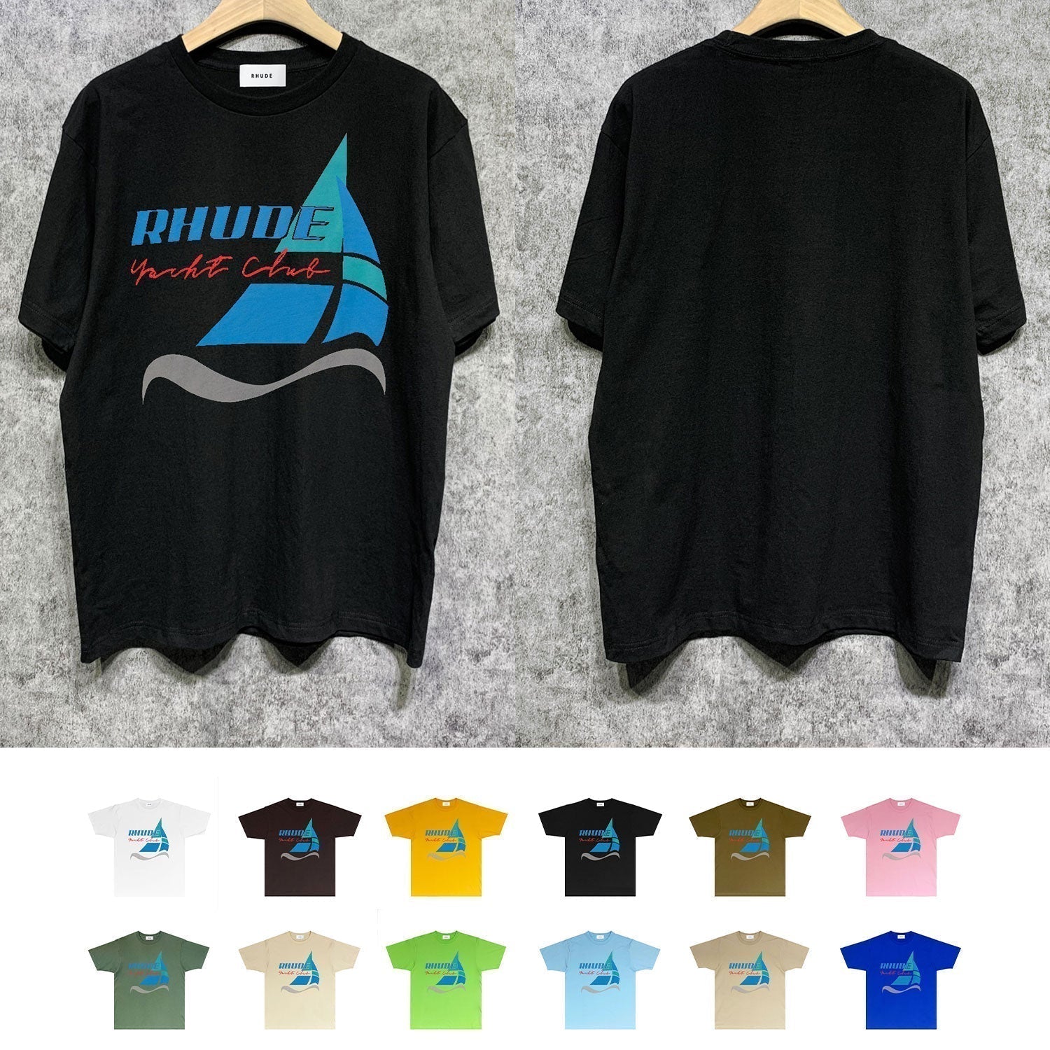 Rhude T-shirts Printed Trendy Pure Cotton