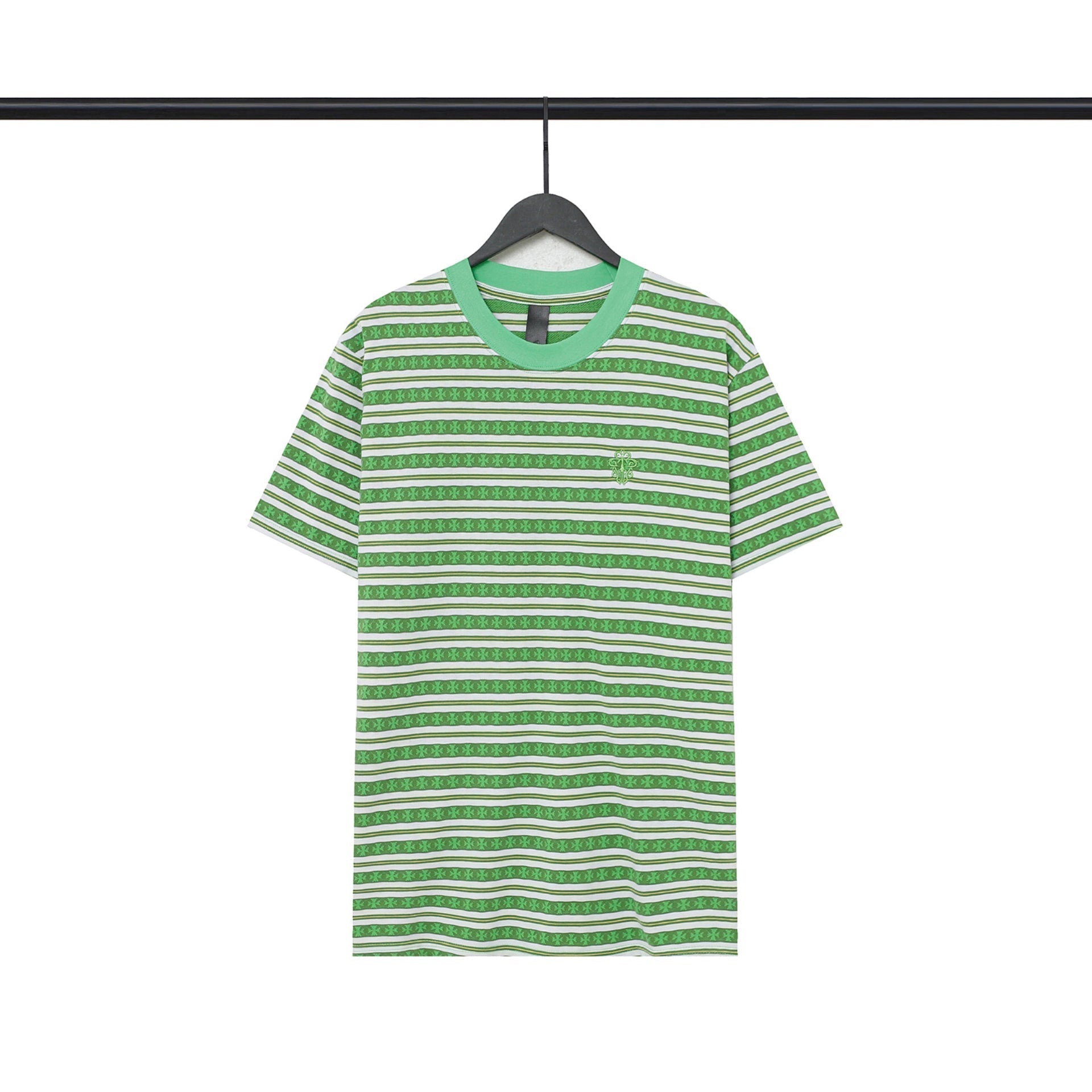 Chrome Heart T Shirts Poison Home Stripe Jacquard Embroidery Short Sleeve Couple T-Shirt