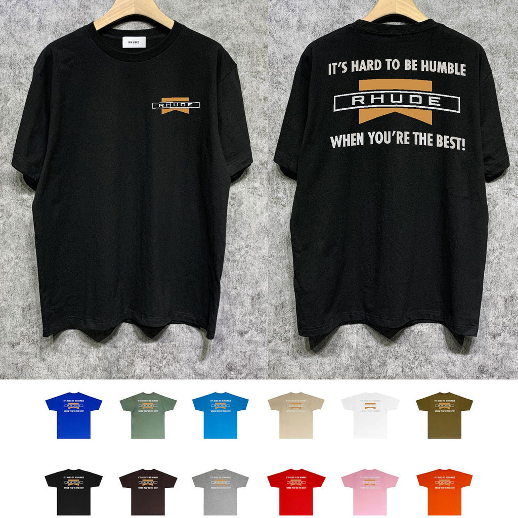 Rhude T-shirts Printed Trendy Pure Cotton