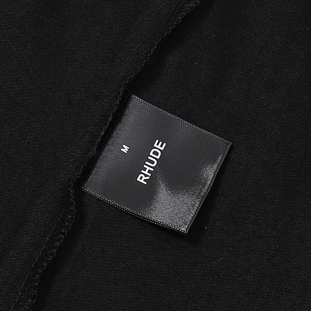 Rhude T-shirts College Badge Printed Cotton Casual Short Sleeve Men and Women