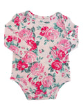 Long Sleeve Bodysuit, Pink Splendor