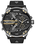 Diesel DZ7348 Mr. Daddy 2.0 Chronograph Men's Watch - Black Dial & Black Leather Strap