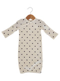 Organic Waffle Gown, Black Heart