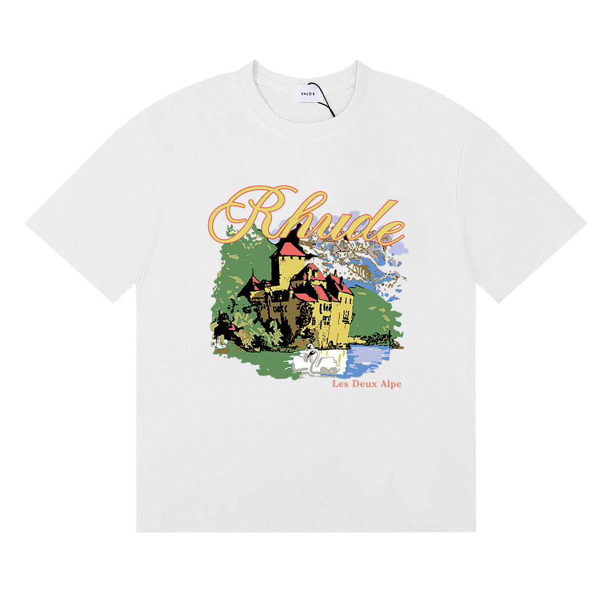 Rhude T-shirt Ski Theme Letter Print Short Sleeve T-shirt