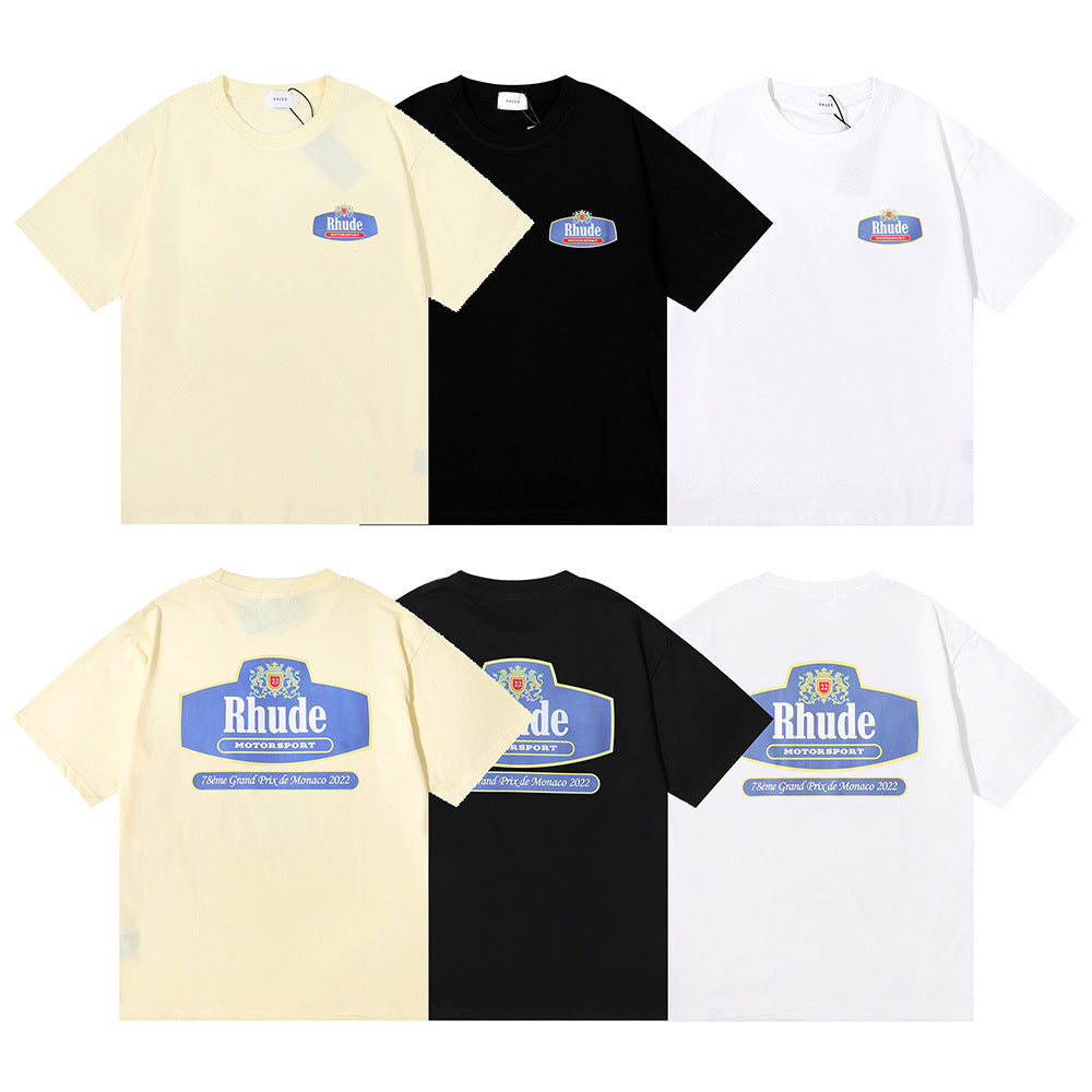 Rhude T-shirt Micro Logo Letter Badge Printed Short Sleeve T-shirt