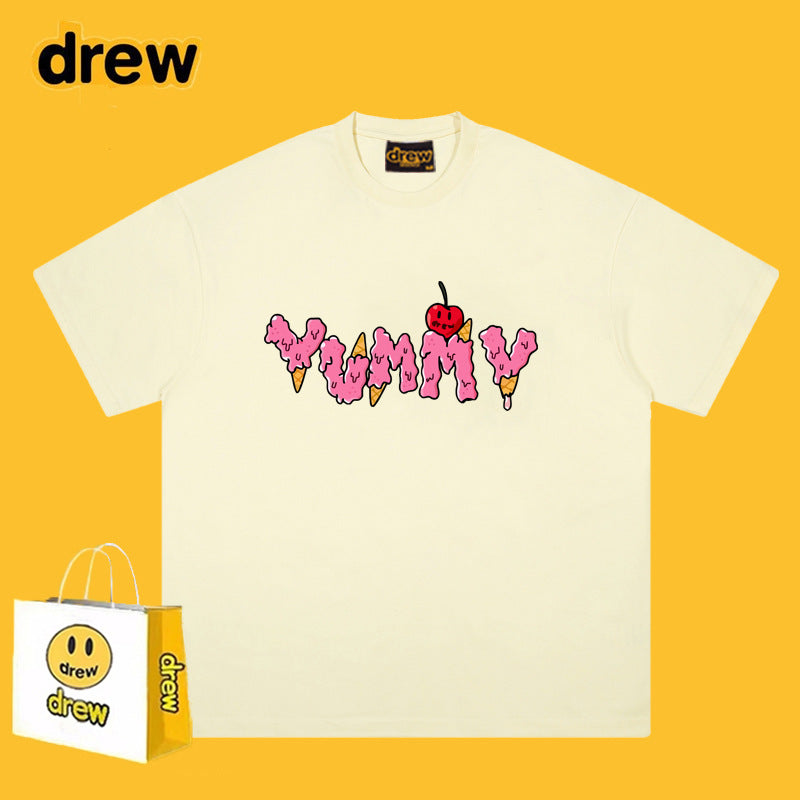 Drew T-shirts Short Sleeve English Printed T-shirt