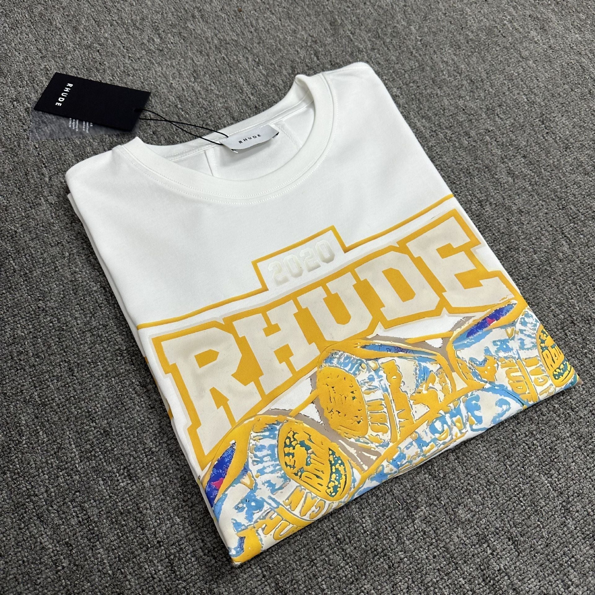 Rhude T-shirt Micro Label Champion Ring Printed Short Sleeve T-shirt