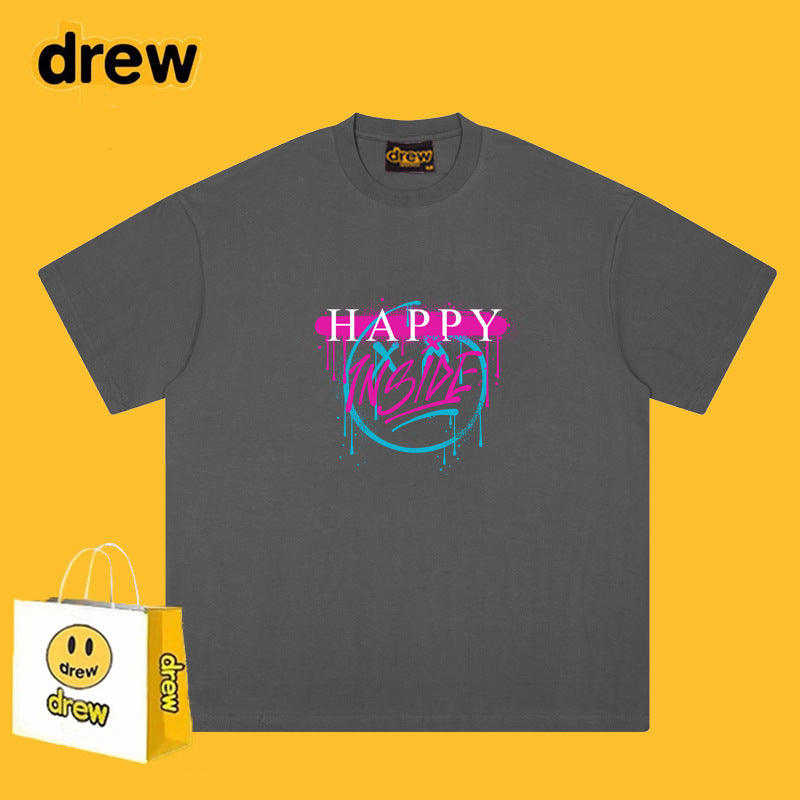 Drew T-shirts Smiley T-shirt Cotton Short Sleeve