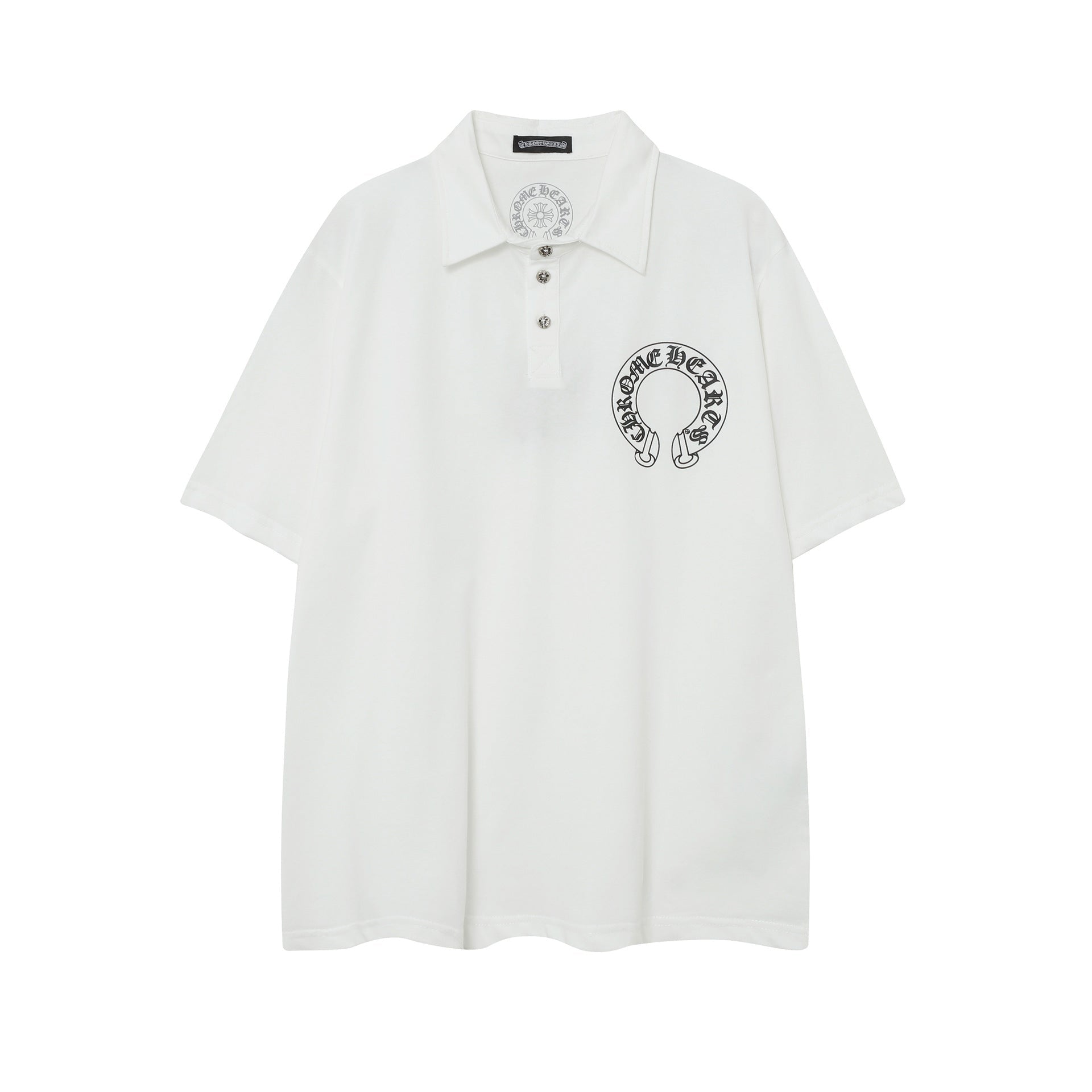 Chrome Heart T Shirts Sanskrit horseshoe print polo shirt short sleeve