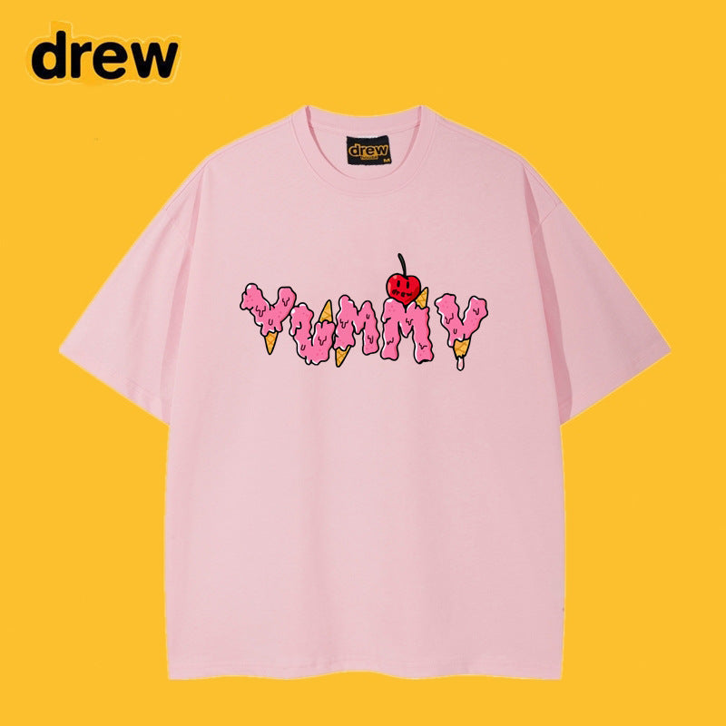 Drew T-shirts Short Sleeve English Printed T-shirt