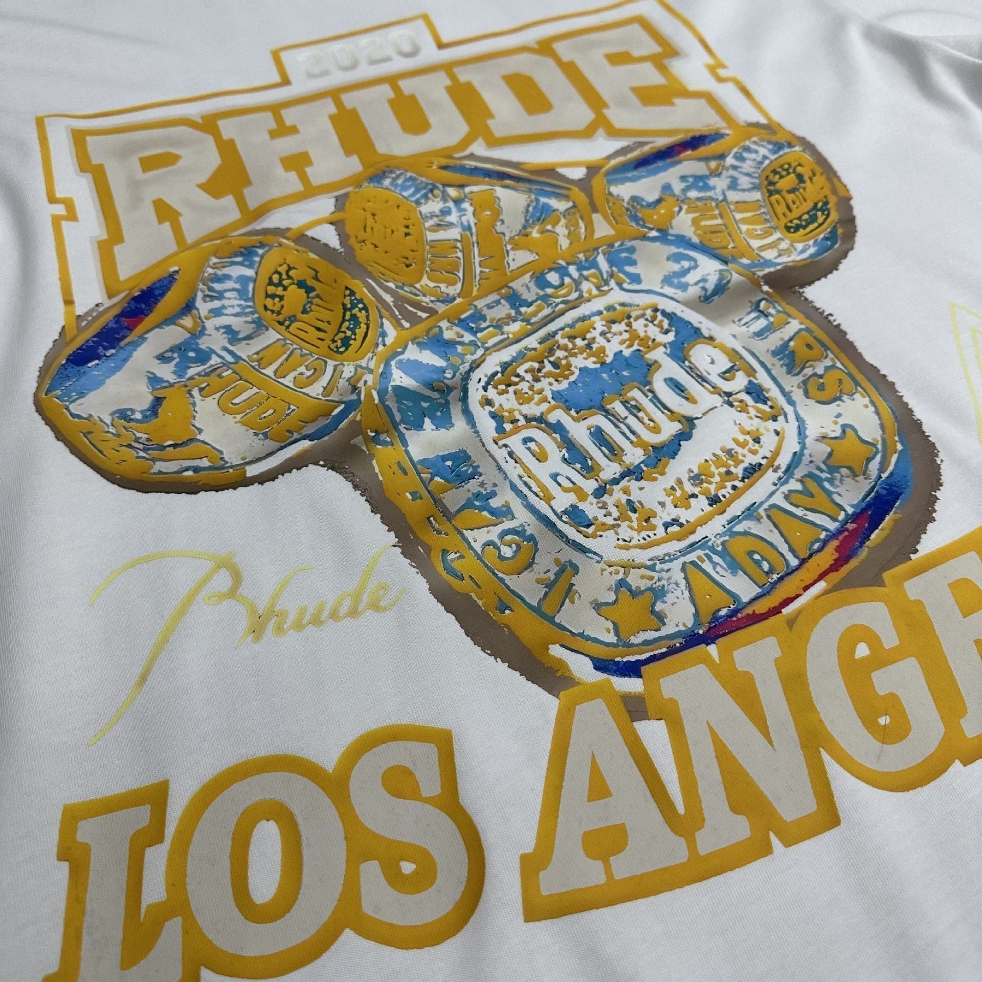 Rhude T-shirt Micro Label Champion Ring Printed Short Sleeve T-shirt