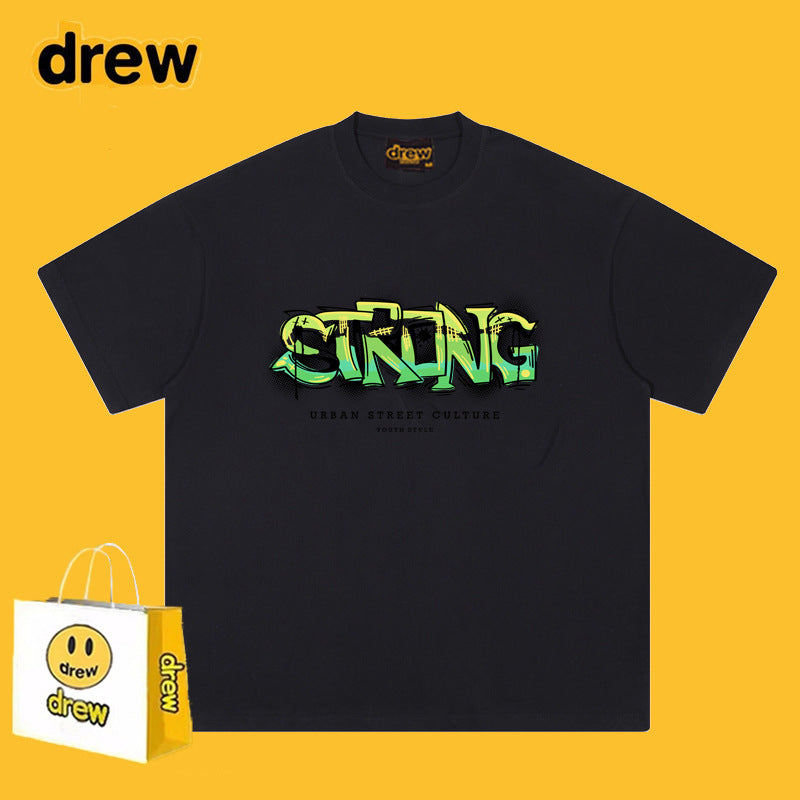 Drew T-shirts Smiley T-shirt Graffiti Printing