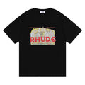 Rhude T-shirt Micro Label Castle Letter Logo Pattern Short Sleeve T-shirt Loose