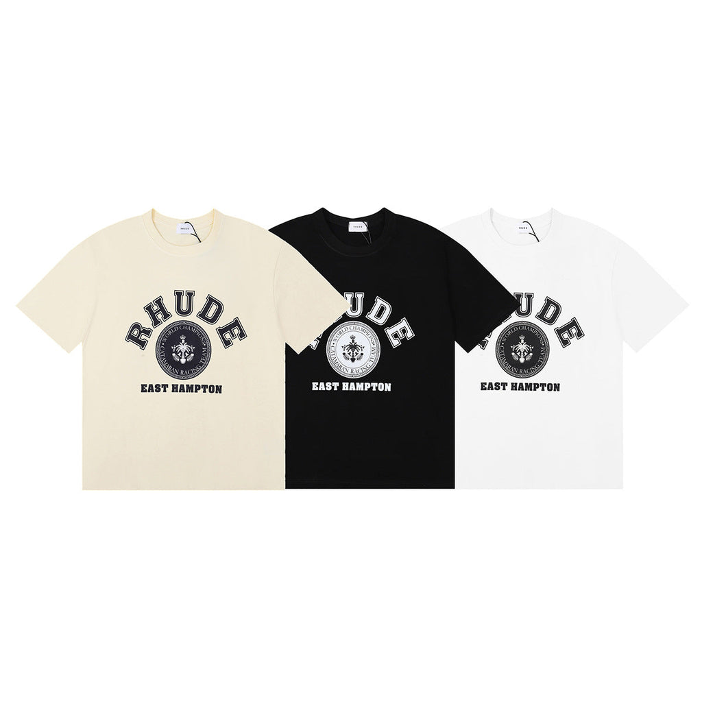 Rhude T-shirt Micro Label Letter Pattern Printed Short Sleeve T-shirt