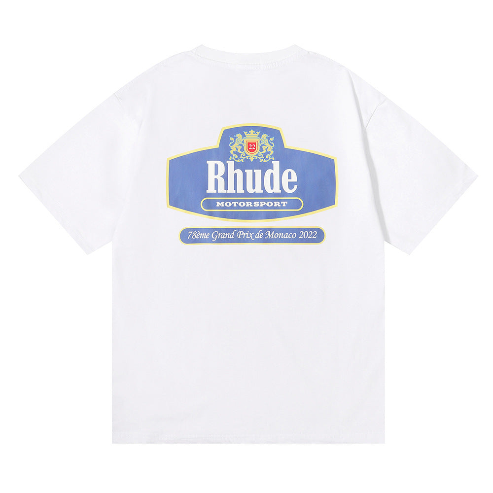 Rhude T-shirt Micro Logo Letter Badge Printed Short Sleeve T-shirt