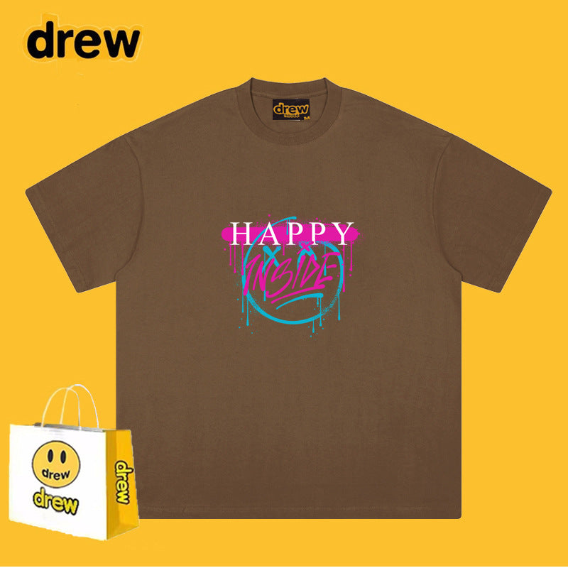 Drew T-shirts Smiley T-shirt Cotton Short Sleeve