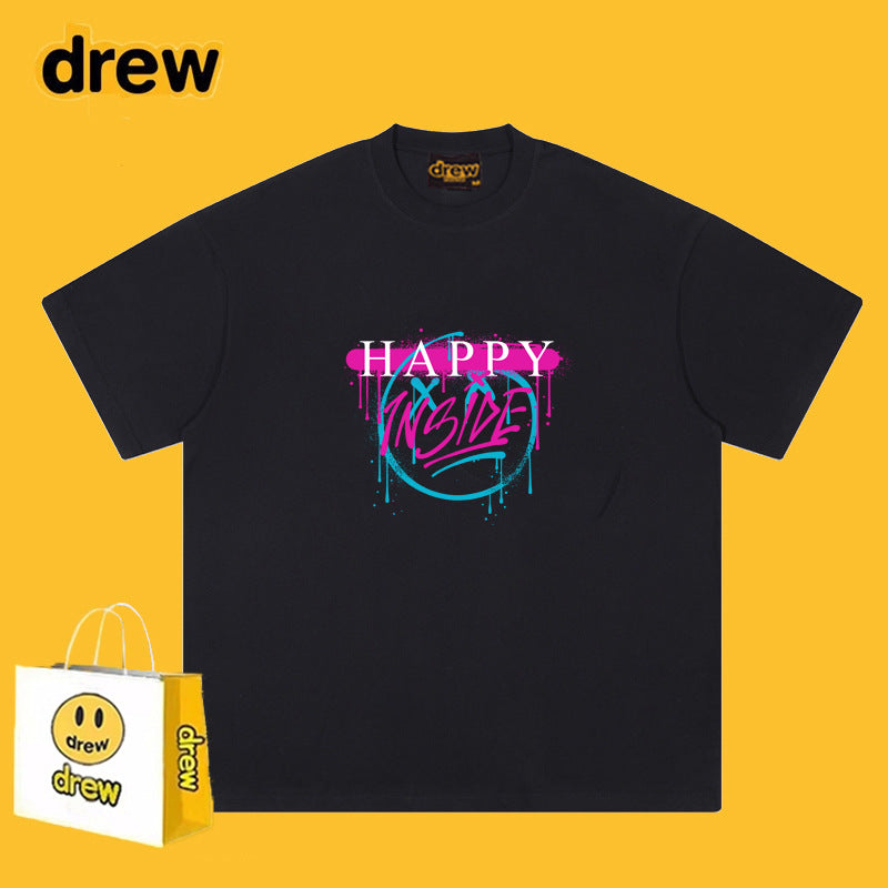 Drew T-shirts Smiley T-shirt Cotton Short Sleeve