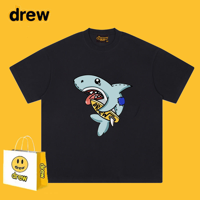 Drew T-shirts T-shirt Cotton Short Sleeve Male Shark