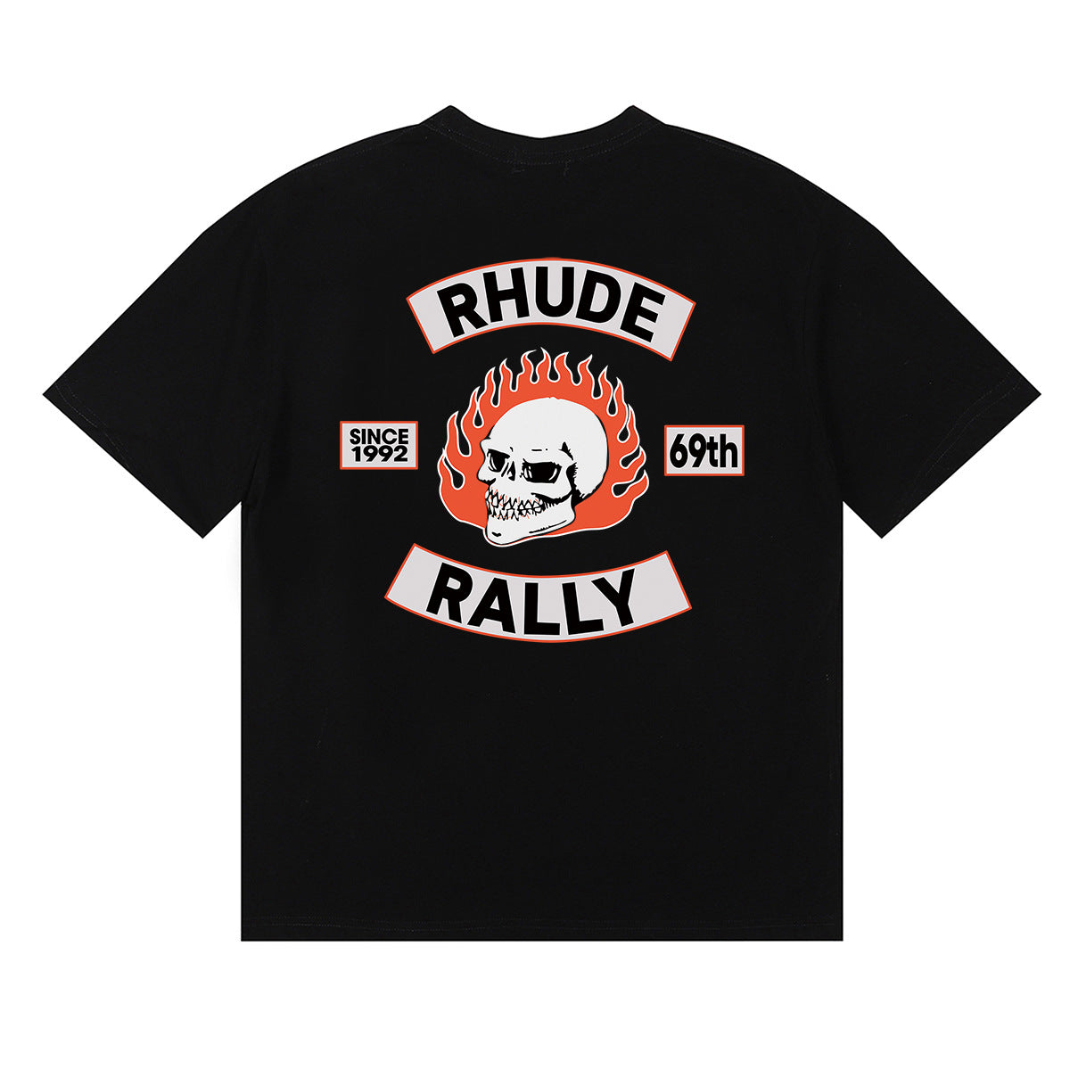 Rhude T-shirt Micro Label Letter Skull Print Short Sleeve T-shirt