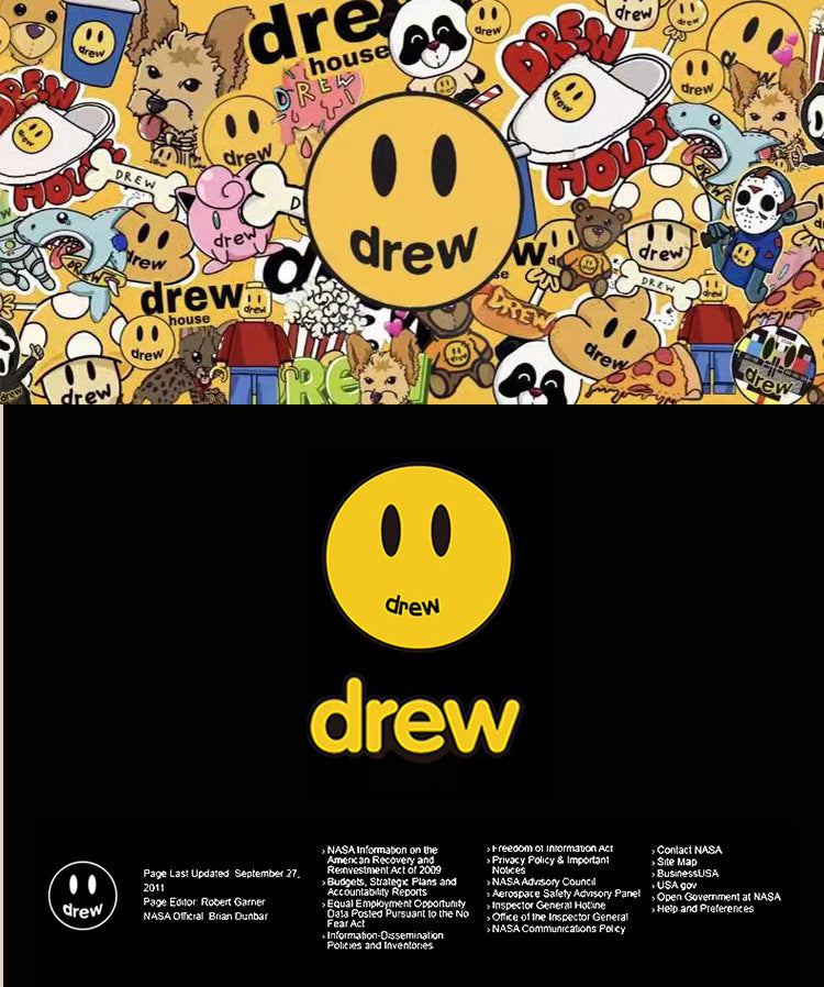 Drew T-shirts Short-Sleeved Clothes T-shirt Anime Smiley