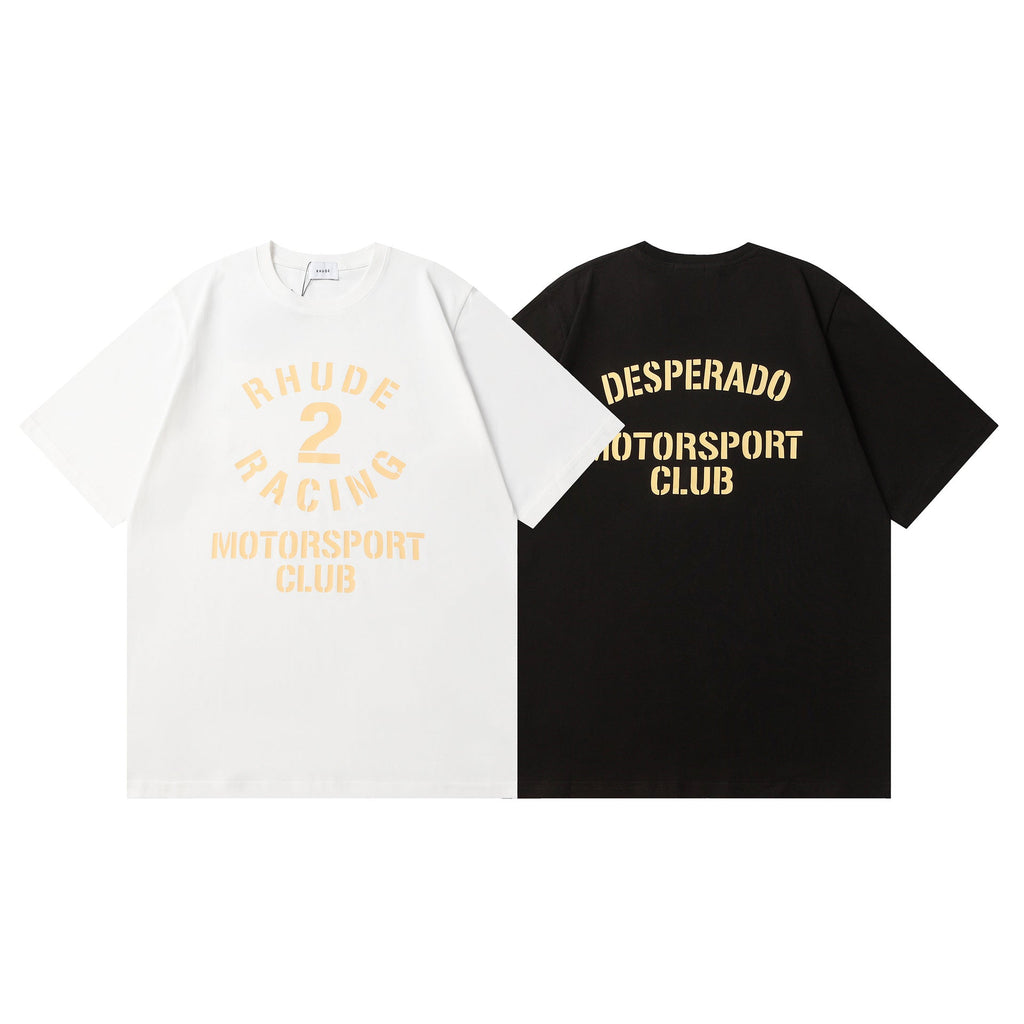 Rhude T-shirt Racing Club Alphabet Slogan Printed Short Sleeve T-shirt