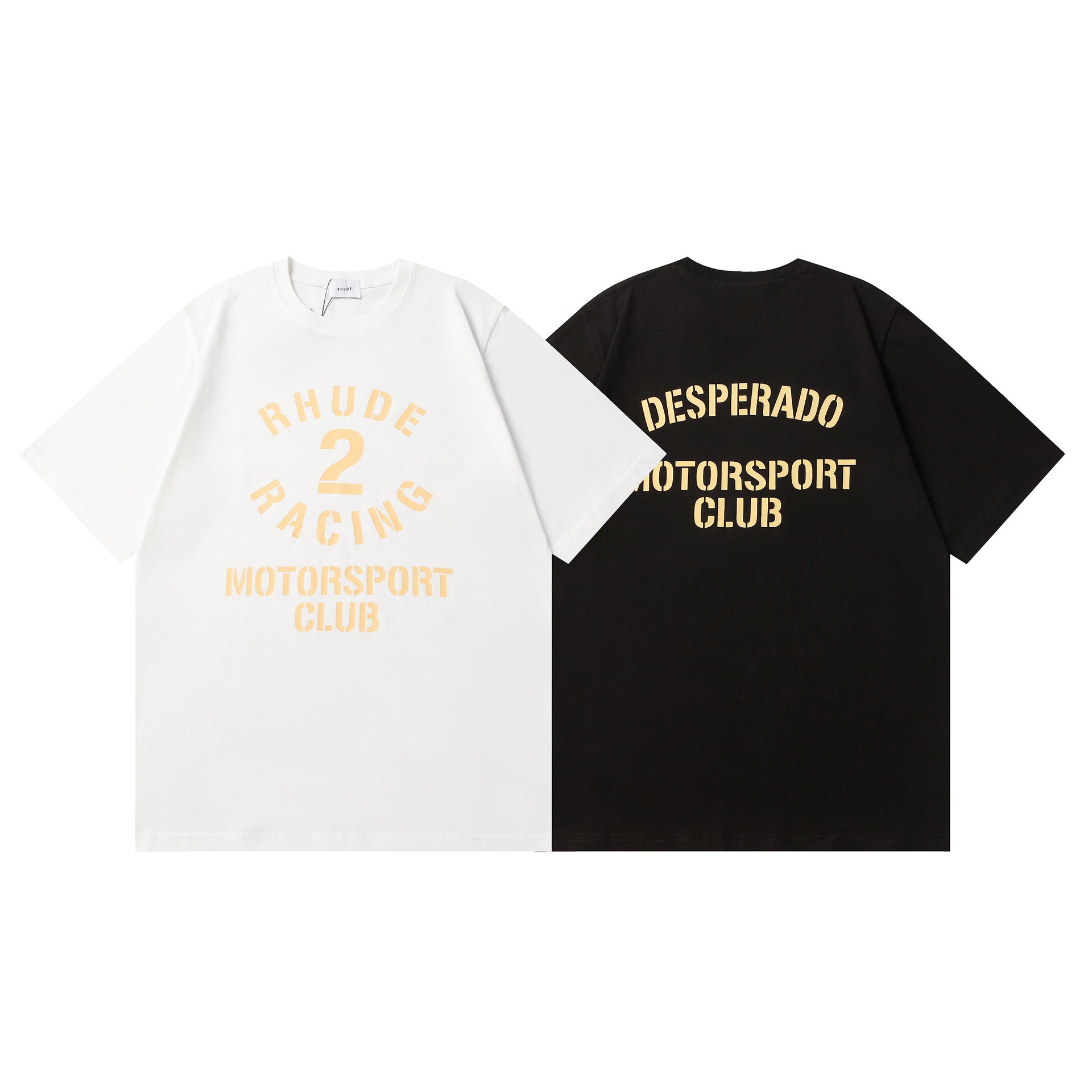Rhude T-shirt Racing Club Alphabet Slogan Printed Short Sleeve T-shirt