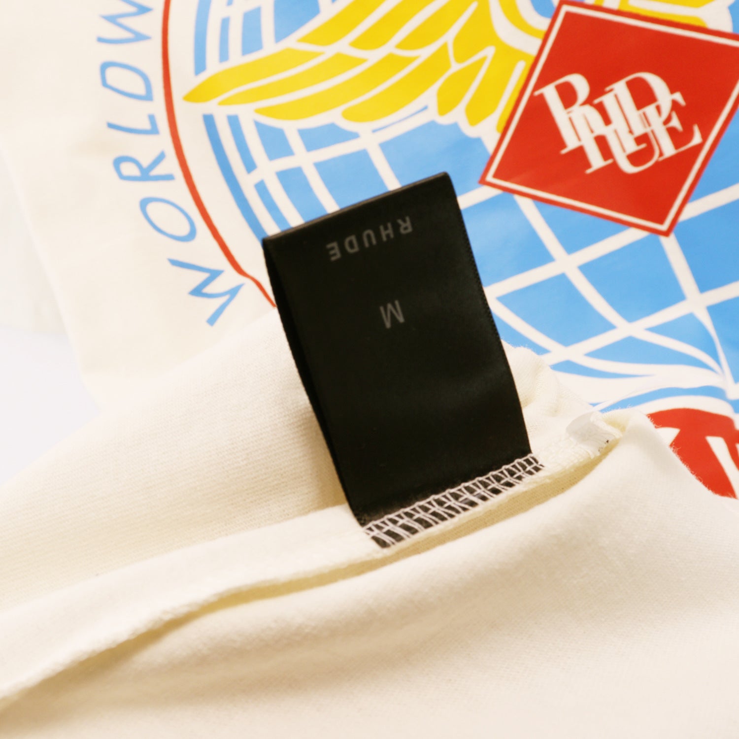 Rhude T-shirt Label Wings Alphabet Earth Print Short Sleeve T-shirt