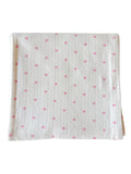 White with Pink Heart / Organic Pointelle Swaddle