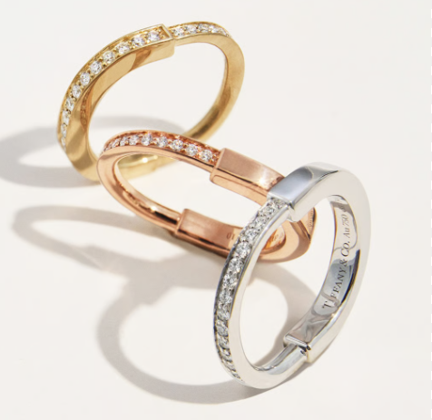 Tiffany Lock Ring Cubic Zirconia Paved