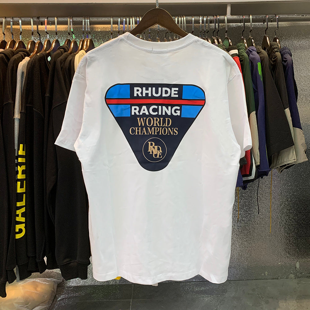Rhude T-shirts World Champion Commemorative Cotton Casual Short Sleeve Men and Women
