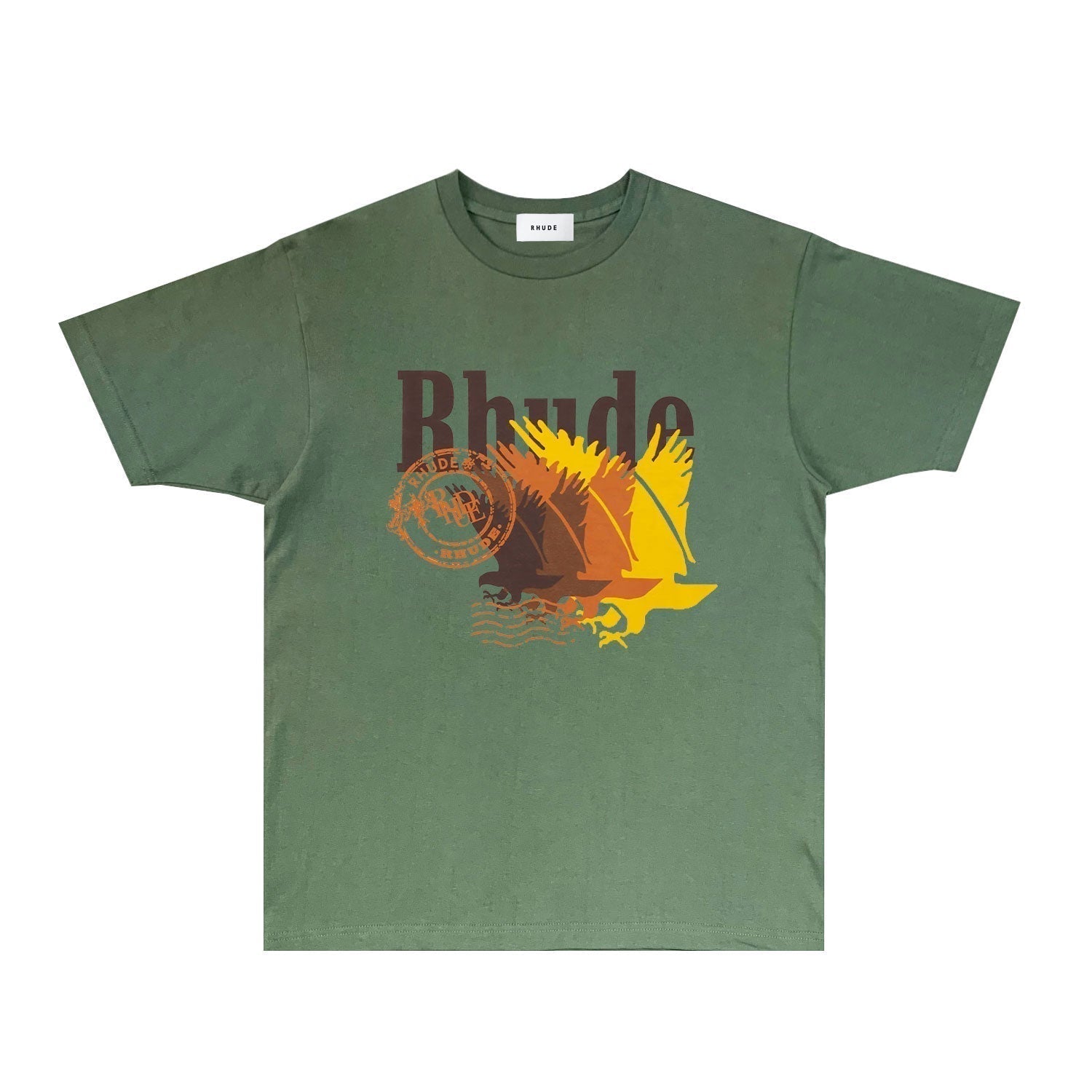 Rhude T-shirts Printed Trendy Pure Cotton