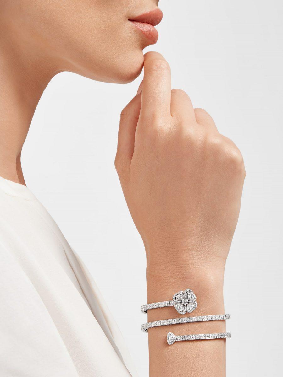 Bvlgari Fiorever Bracelet Silver Cubic Zirconia Double Row