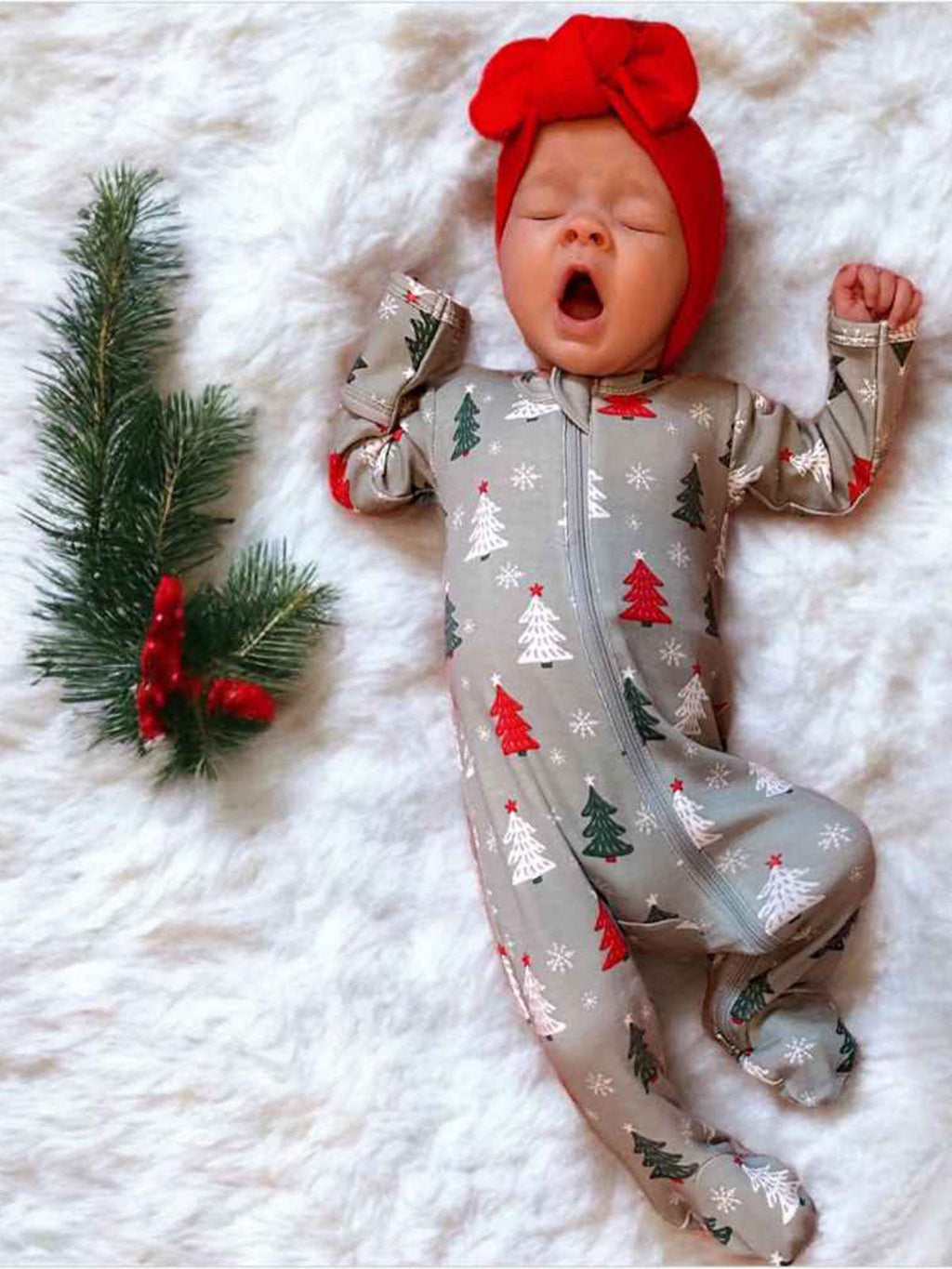 Christmas Trees / Organic Zip Footie
