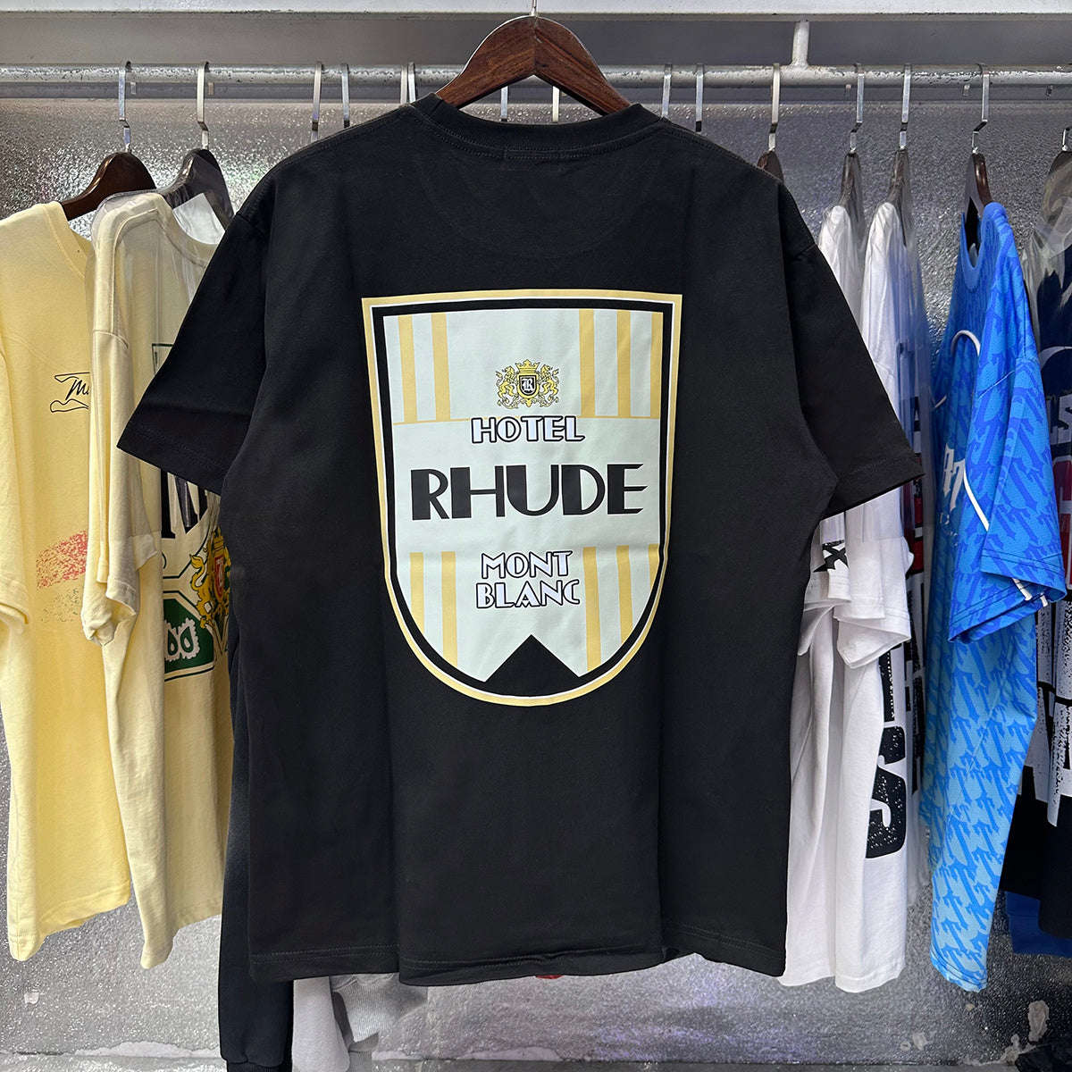 Rhude T-shirts Mont Blanc Short Sleeve Men and Women