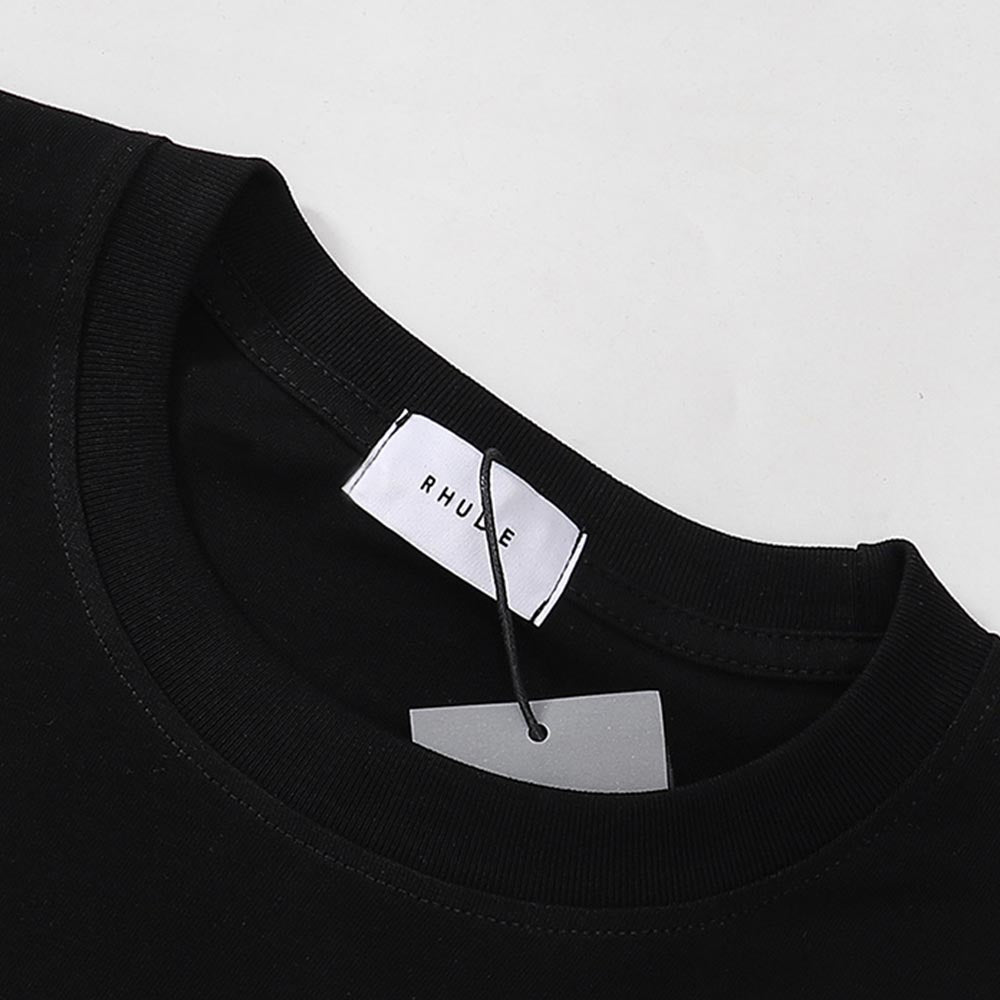 Rhude T-shirts Green Print Loose Casual Short Sleeve Men and Women