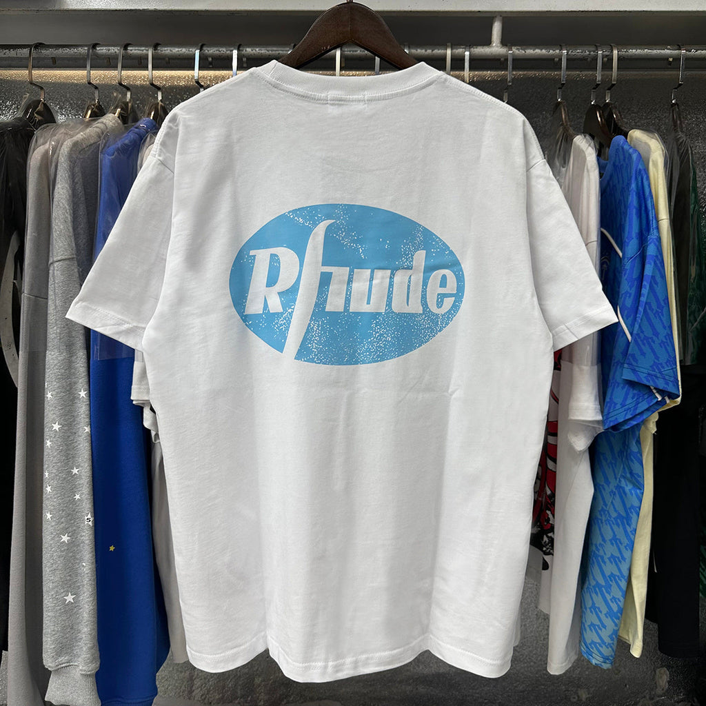 Rhude T-shirts Pentium Horse Printing Cotton Casual Short Sleeve Men and Women