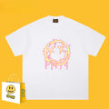 Drew T-shirts Flame Smiley Face Short Sleeve Print