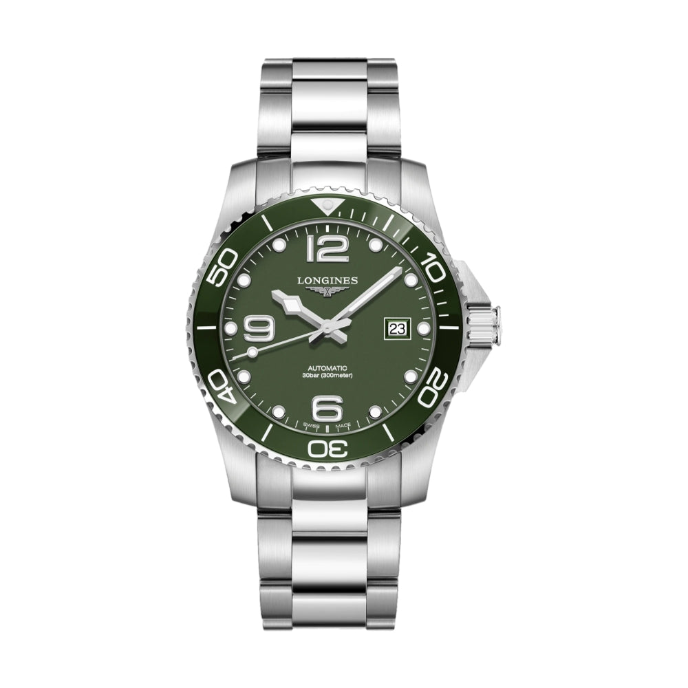 Longines HydroConquest 41mm Watch - Green on Bracelet